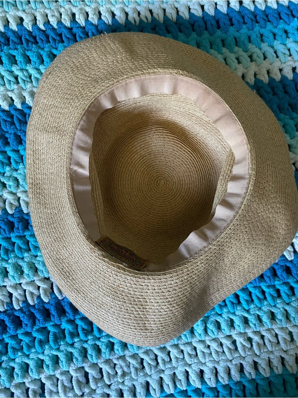 Scala Collezione Handcrafted Paper Braid Straw Sun Hat Beach Boho Neutral OS - Picture 6 of 7